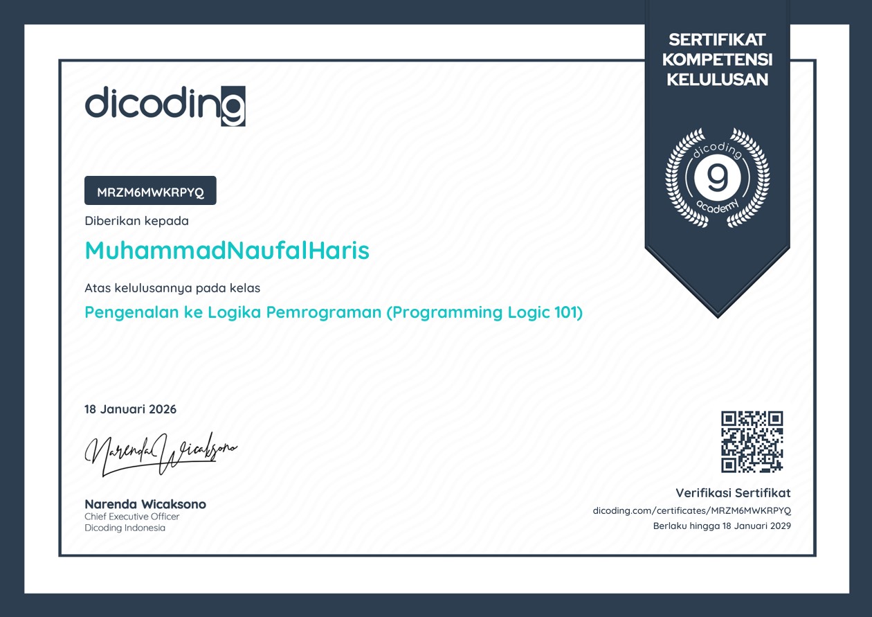 Programming Logic Certificate